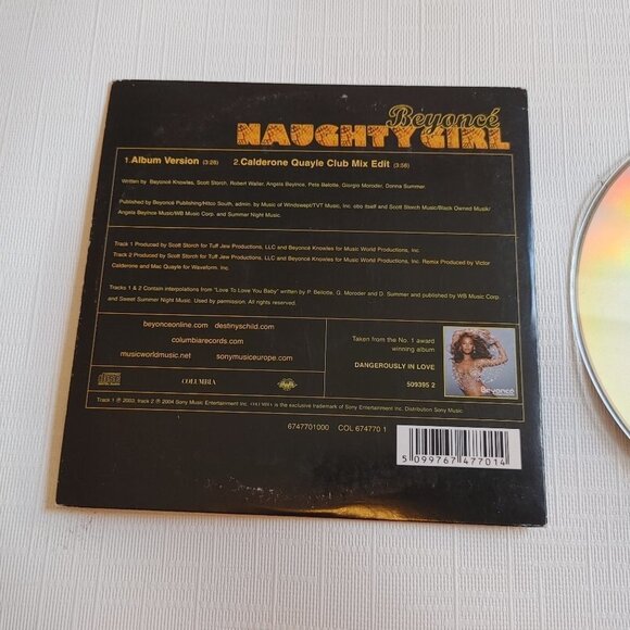 BEYONCE CD SINGLE Naughty Girl Cardboard Sleeve Packaging - Picture 4 of 4